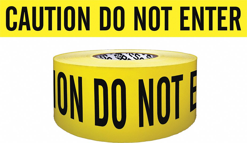 Barricade Tape,Yellow/Black,500ft x 3 In