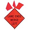 Lane Ends Merge Left Signs image
