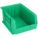 HANG AND STACK BIN, 11 IN X 16 IN X 8 IN, GREEN, LABEL HOLDERS