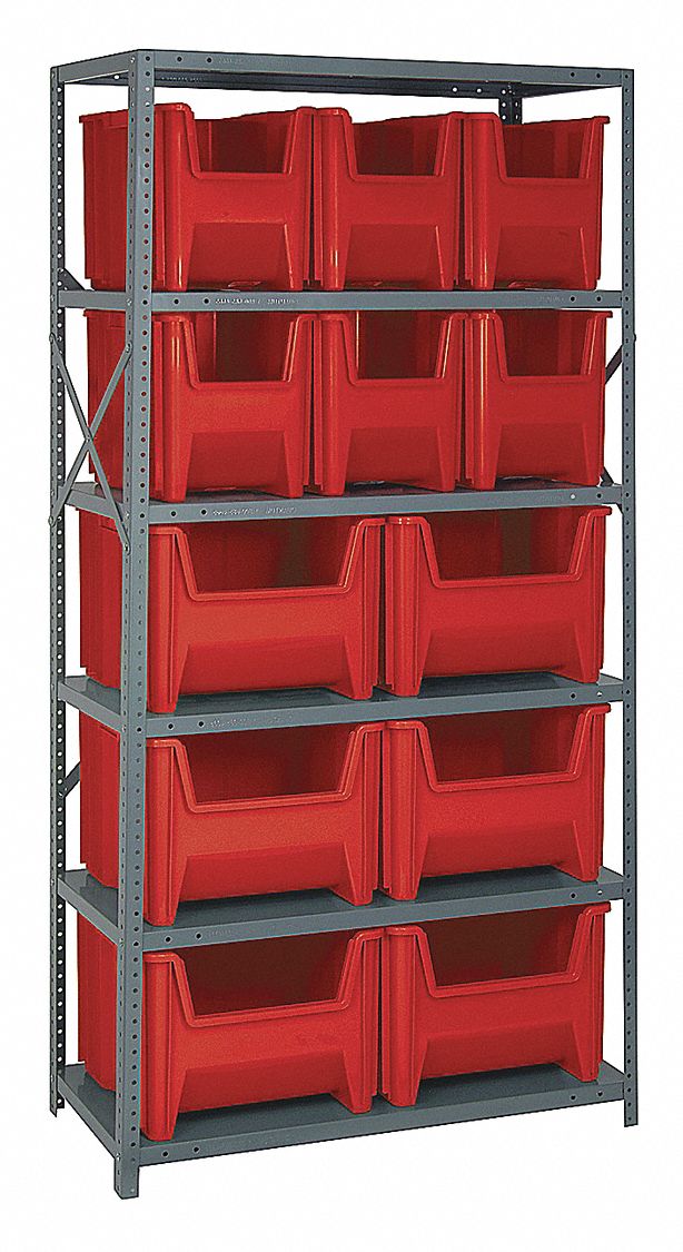 QUANTUM STORAGE SYSTEMS, 36 in x 18 in x 75 in, 1 Sided, Bin Shelving