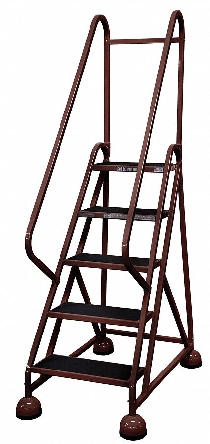 Rolling Ladder, Hndrl, Platfm 45 In H