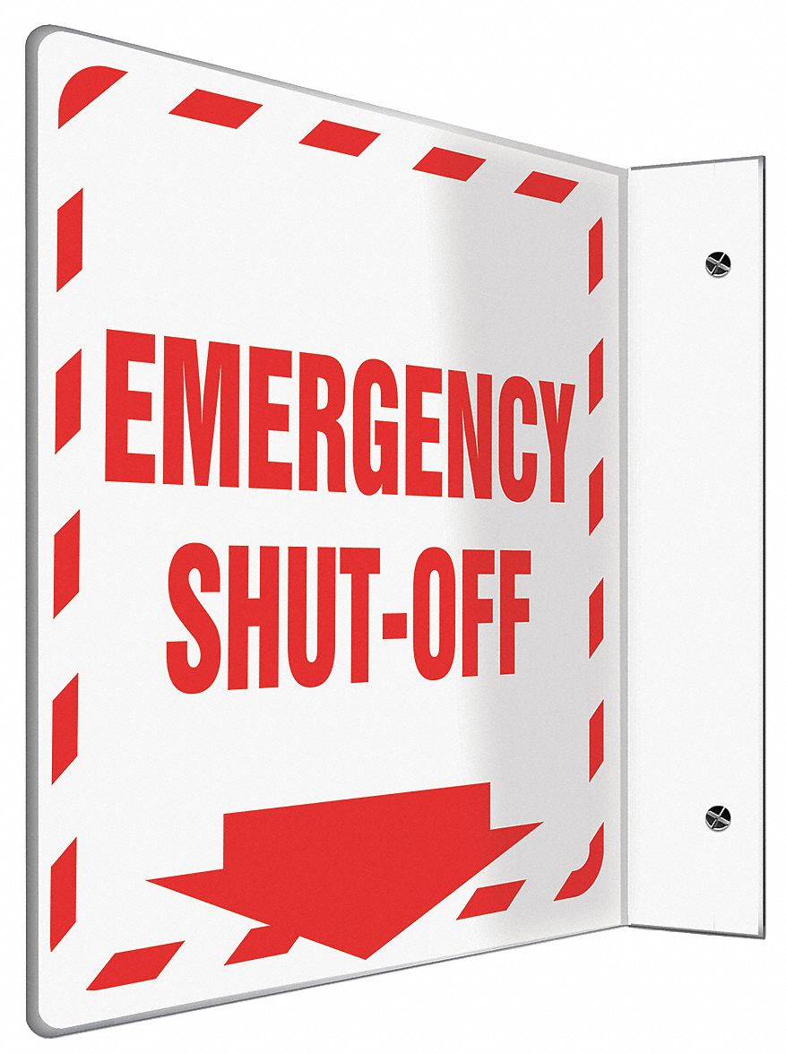 ENSEIGNE 90D 8X8 -PNL EMER SHUT OFF