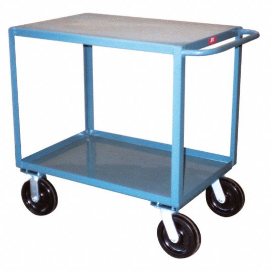 Reinforced Service Cart, 2400 lb, 2 Number of Shelves, 48 in x 36 in ...