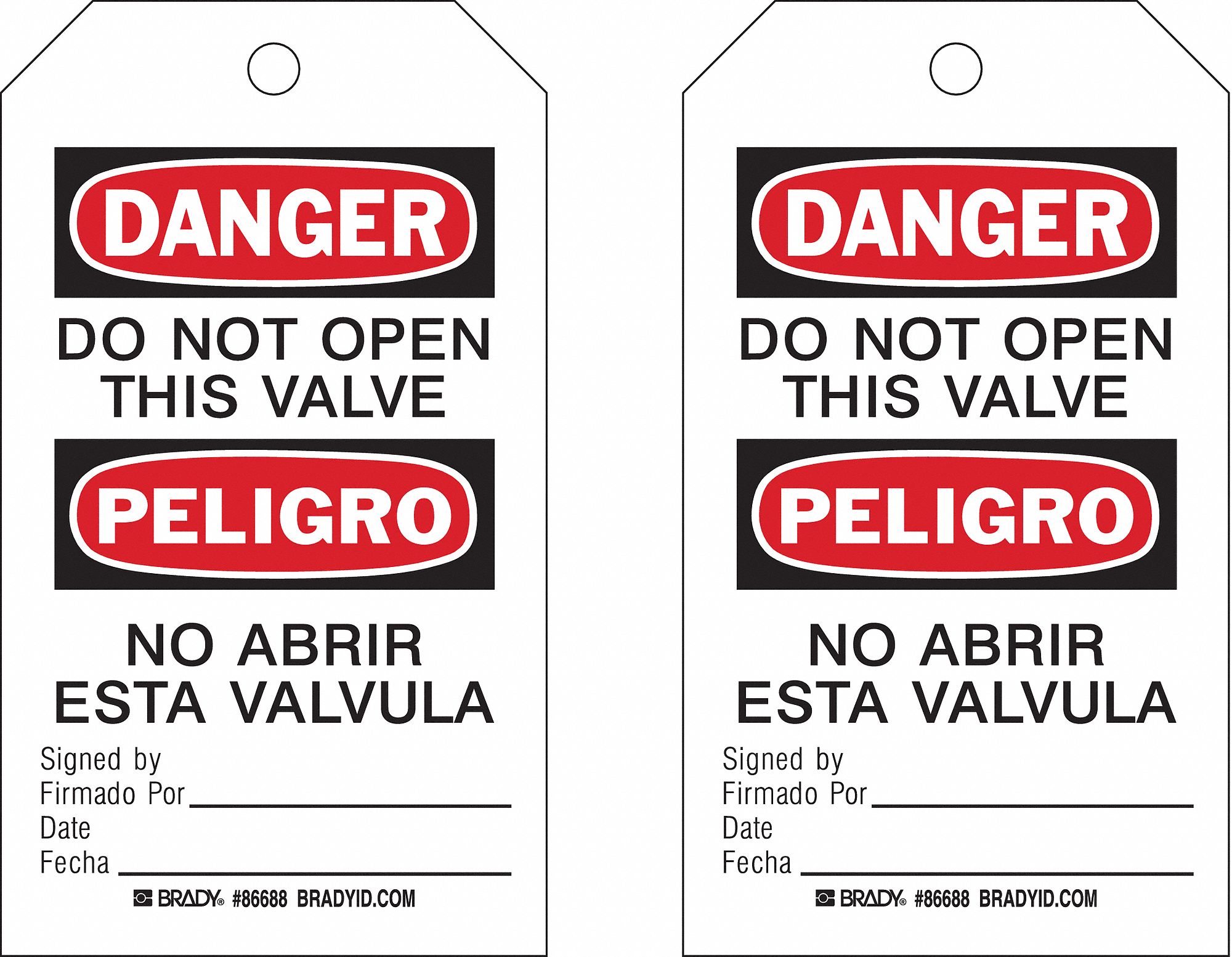 Black/Red/White, Cotton String, Danger Bilingual Tags - 8XCE9|86688 ...