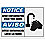 Notice Sign,10 x 14In,R, BL and BK/WHT