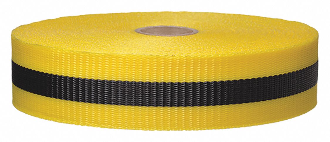 RUBAN BARRIERE,TISSE,2 PO X 200 PI,JAUNE