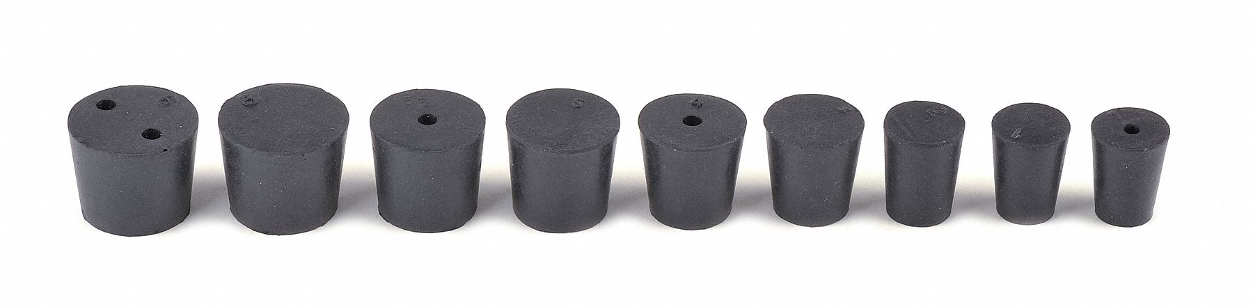 Stopper Set 25 mm H Natural Rubber Black
