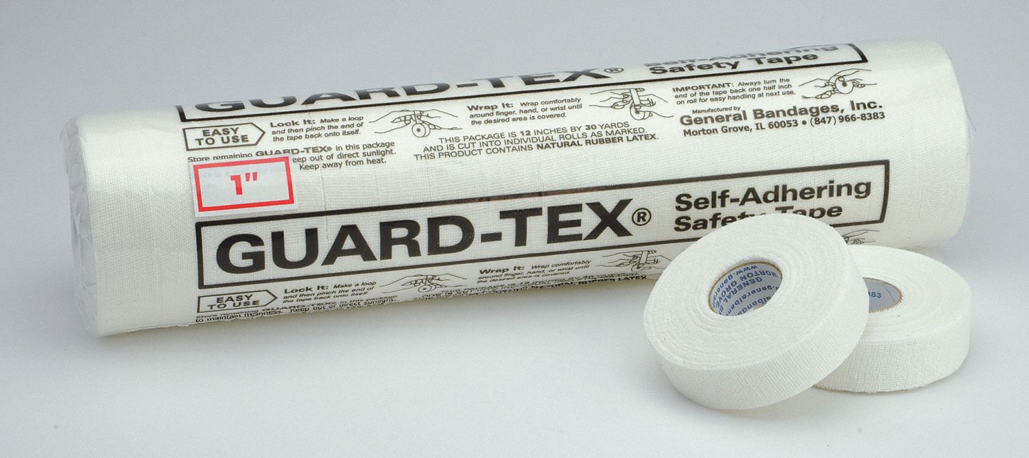 GUARDTEX, White, Cotton Gauze, First Aid Tape 8XF35410081 Grainger