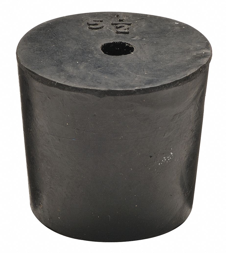 GRAINGER APPROVED Stopper, Black, 5.5 Stopper Size, 25 mm Neck Size
