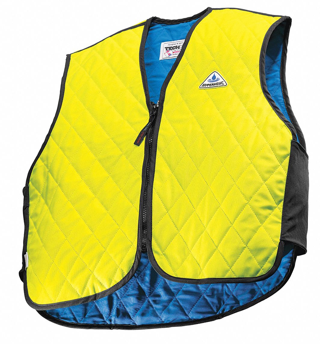 Cooling Vest: Evaporative - Soak, XL, Green, Nylon, 5 to 10 hr, Zipper, 10 hours, Soak