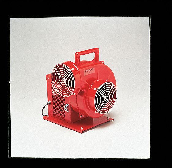Confined Space Blower: 115/230 V AC, 8 in Duct Dia, 1 1/2 hp Horsepower, Orange