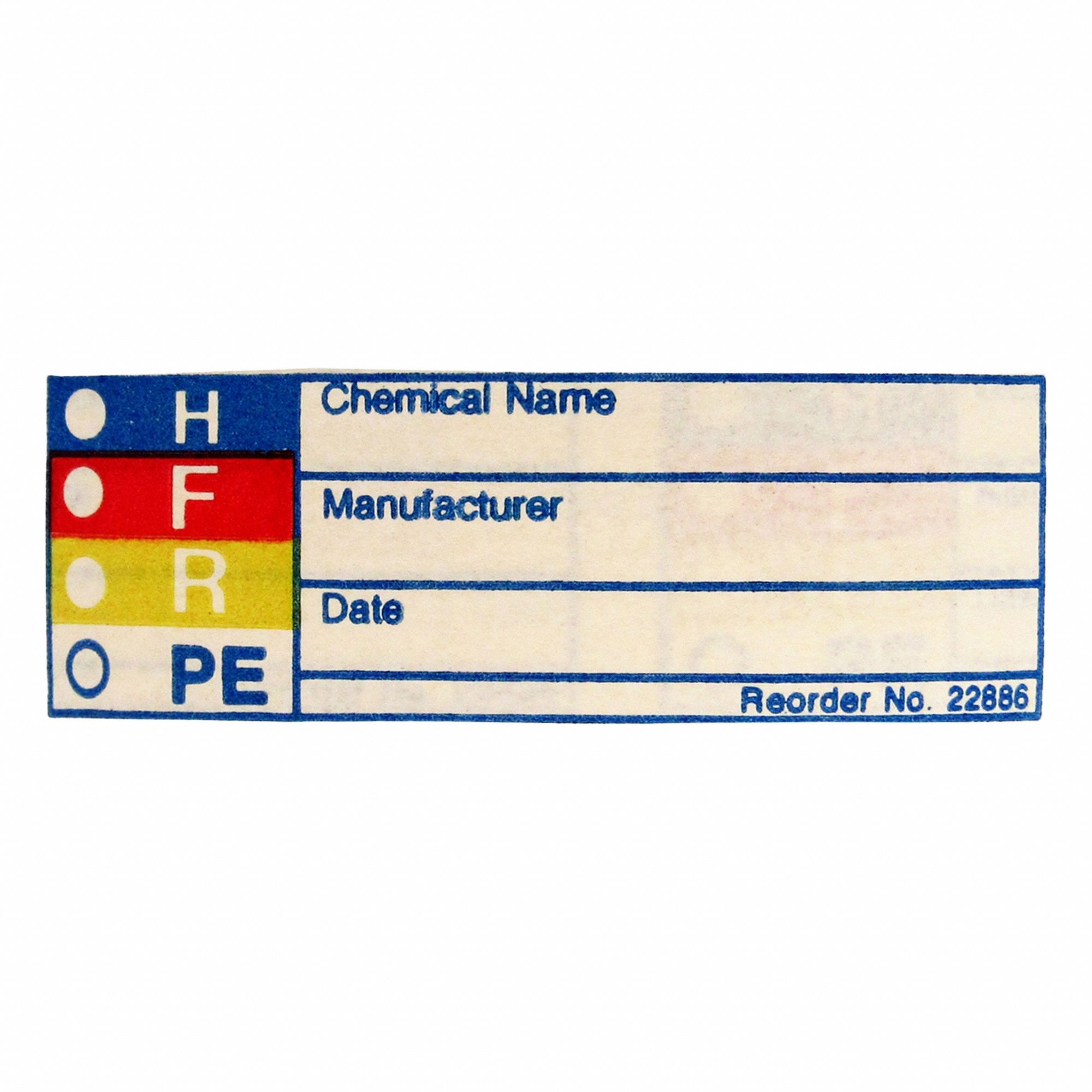 HMIG Label: 1 in Ht, 3 in Wd, 0.118 mil Thick, Paper, Adhesive, 3 in x 1 in, 720 PK
