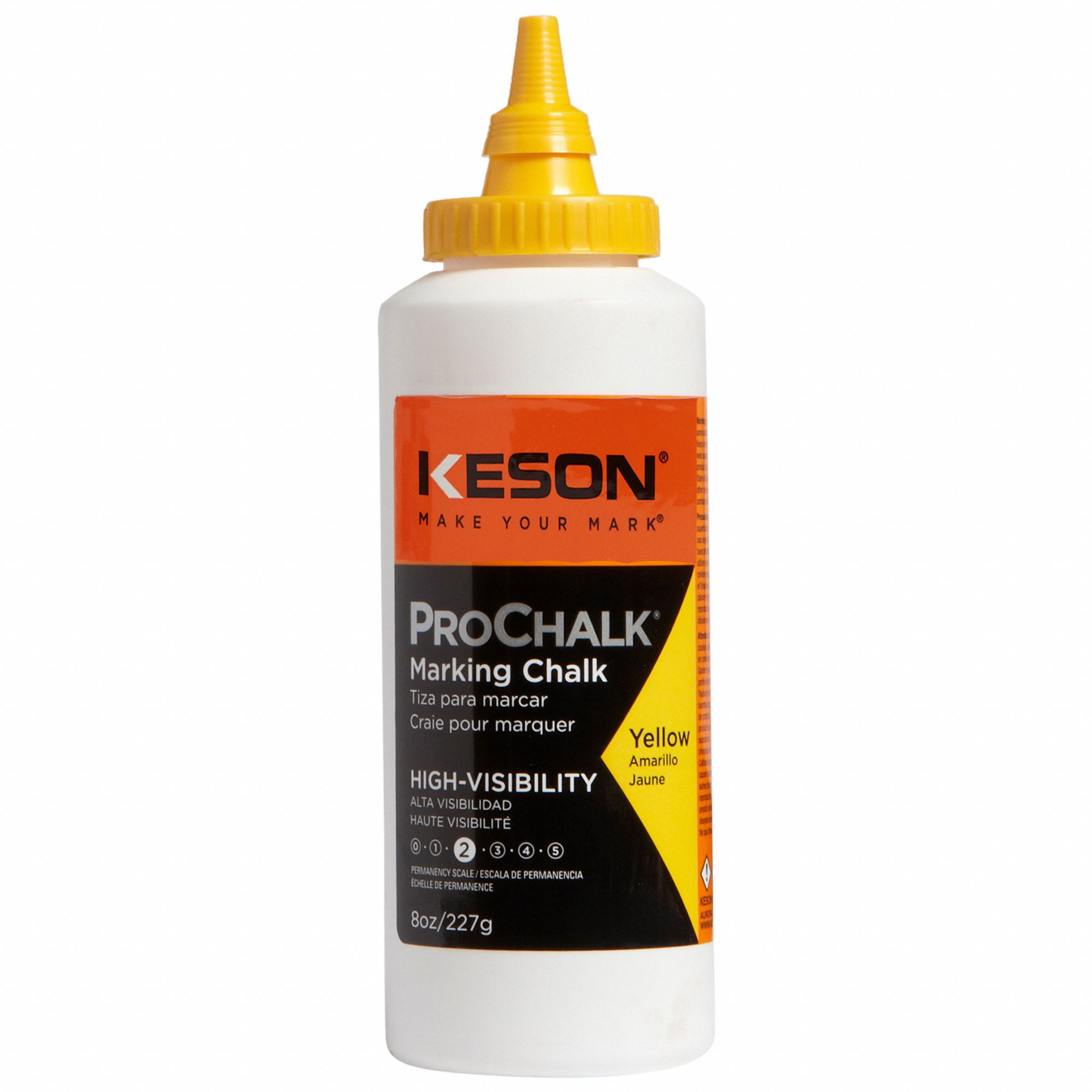 KESON, High Visibility Yellow, 8 oz Size, Marking Chalk Refill 4MHF8