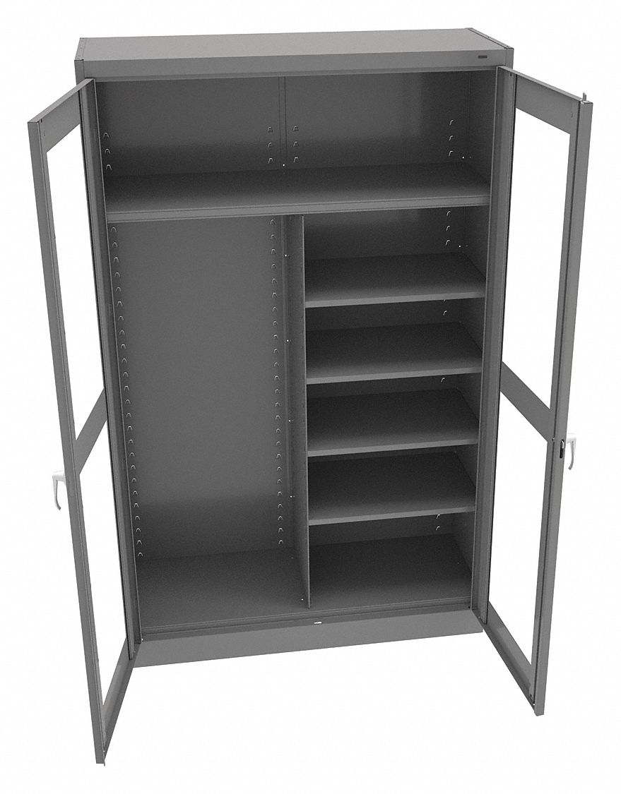 COMBINATION STORAGE CABINET, GREY, 18 IN D X 48 IN W X 78 IN H