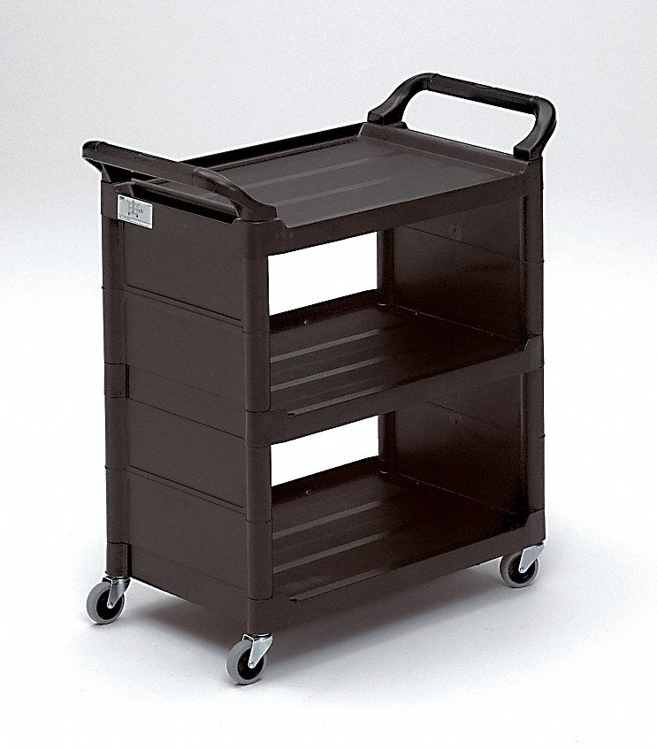 ENCLOSED CART,PLASTIC,BLACK,150 LBS.