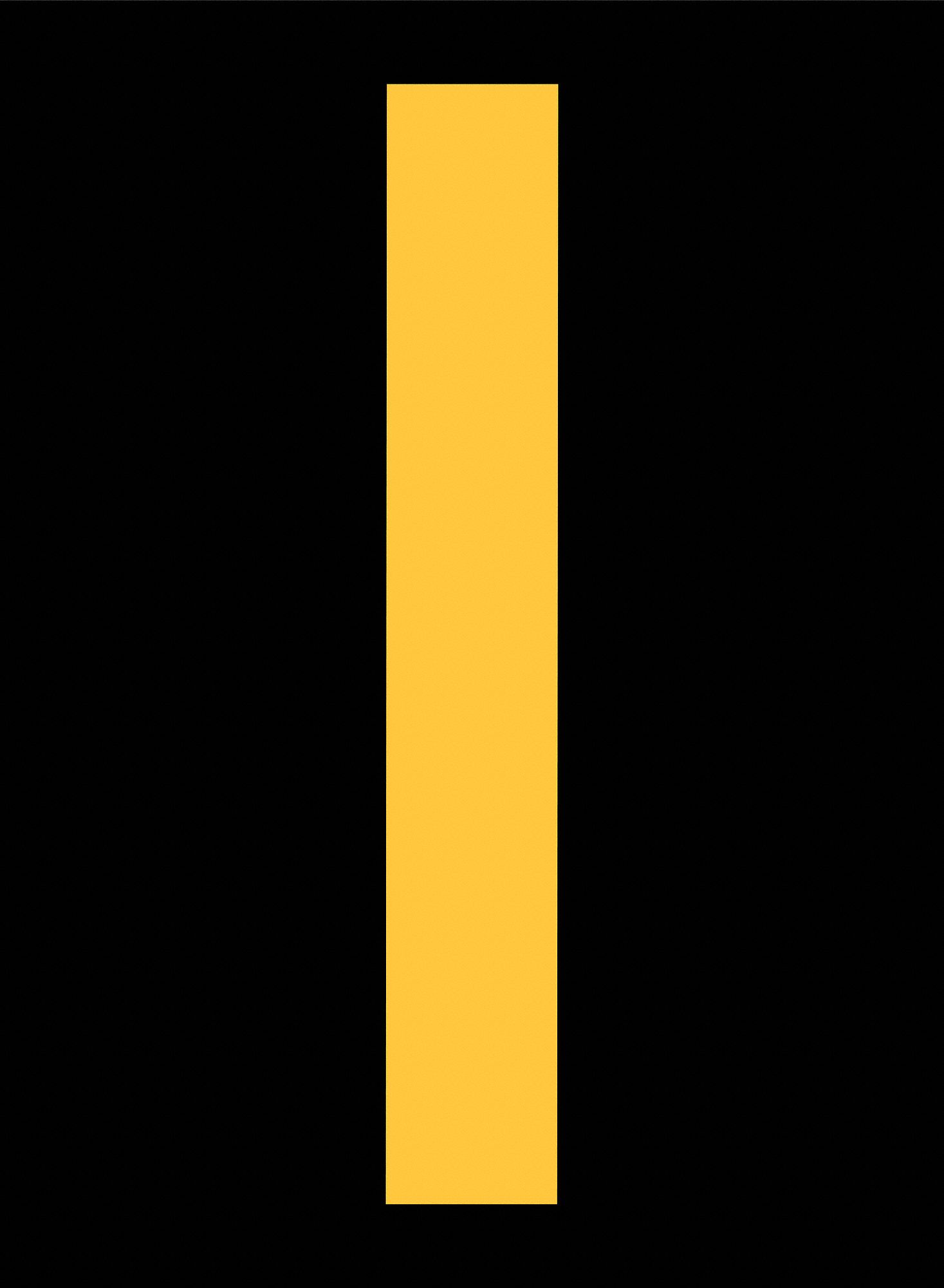 Letter Label: 2 1/2 in Character Ht, Indoor/Outdoor, Engineer-Grade Retroreflective, Yellow, 25 PK