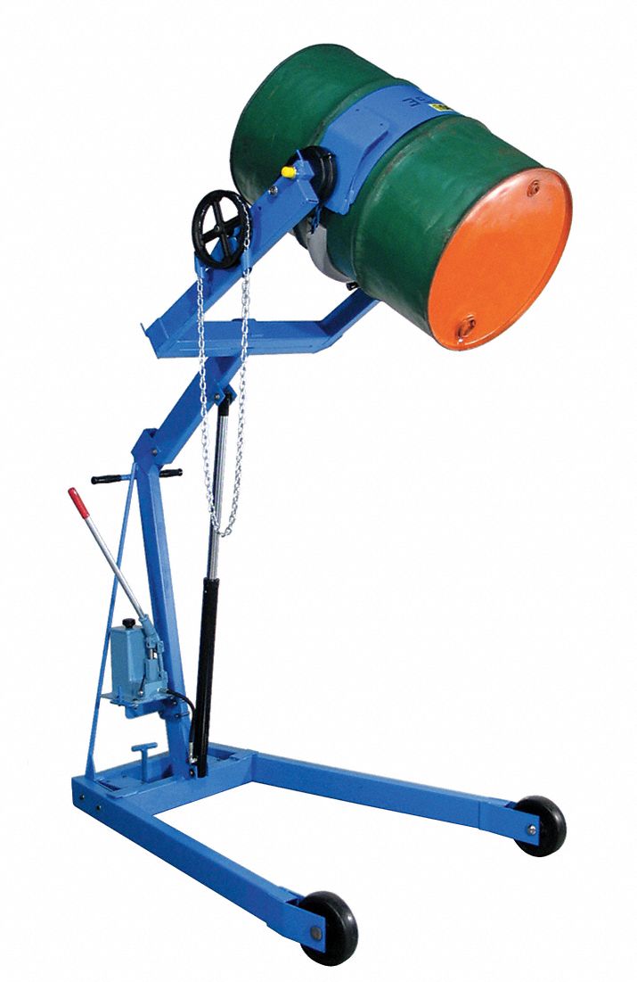 GRAINGER APPROVED Drum Dumper, Manual Lift and Tilt, 800 lb Load