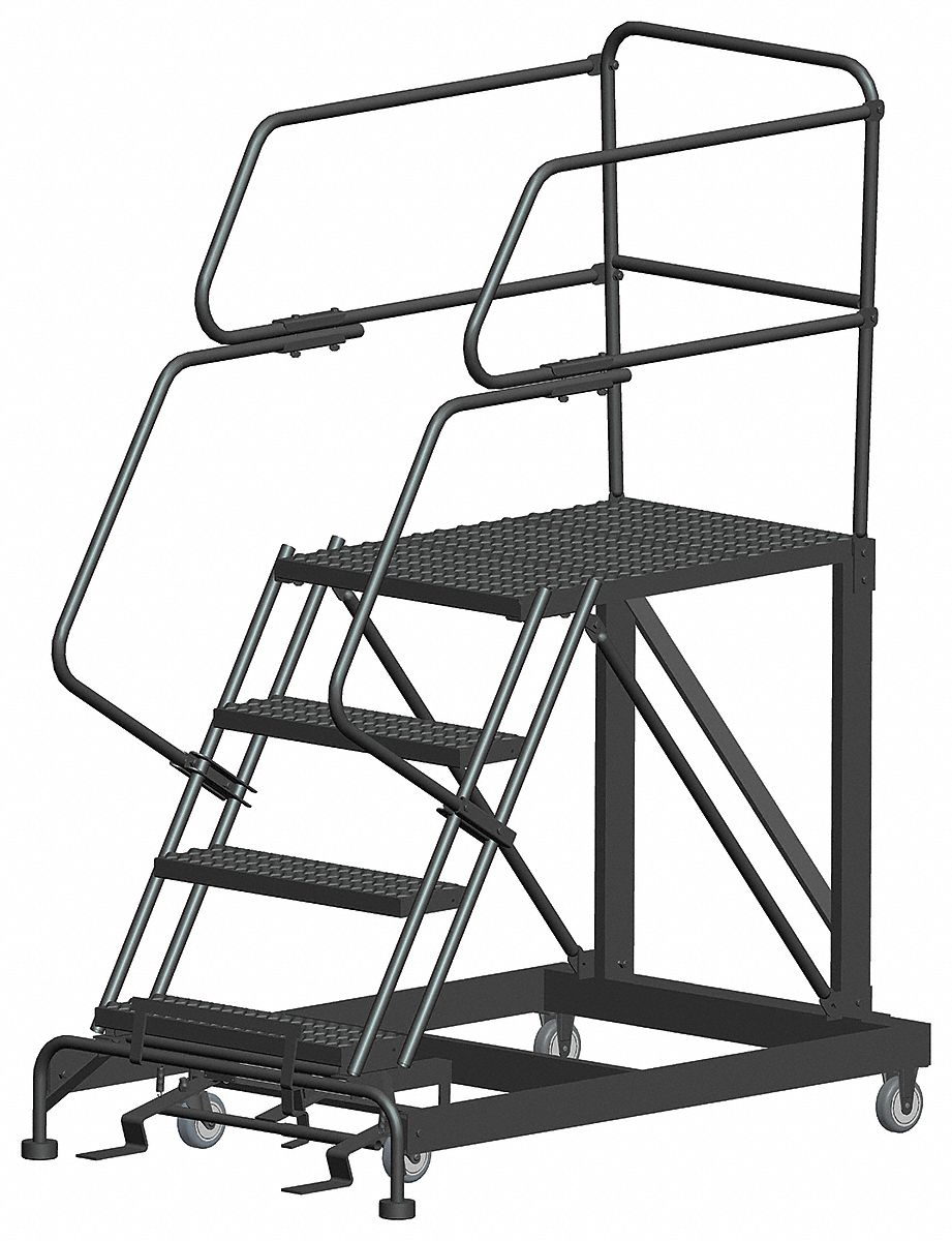 MOBILE WORK PLATFORM, 3.3 FT MAX PLATFORM H, 36 IN X 36 IN, 800 LB MAX LOAD CAPACITY