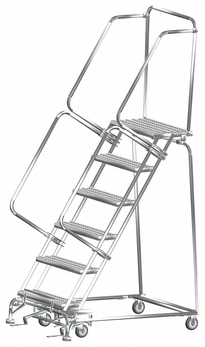 Lockstep Rolling Ladder, Steel, 60 in.H