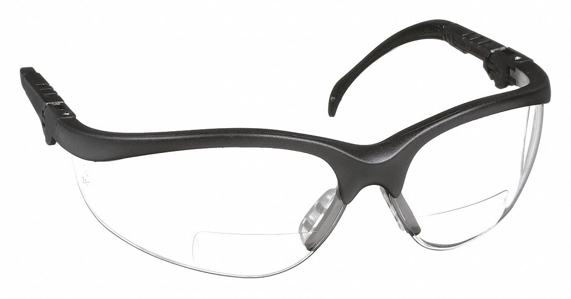 LUNETTES DE LECTURE DE SÉCURITÉ, DEMI-MONTURE, ENVELOPPANTES, NYLON/PC, ANTIRAYURES, +1,00