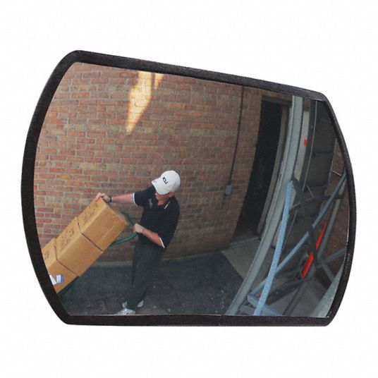 GRAINGER APPROVED Rectangular Indoor/Outdoor Convex Mirror, 160