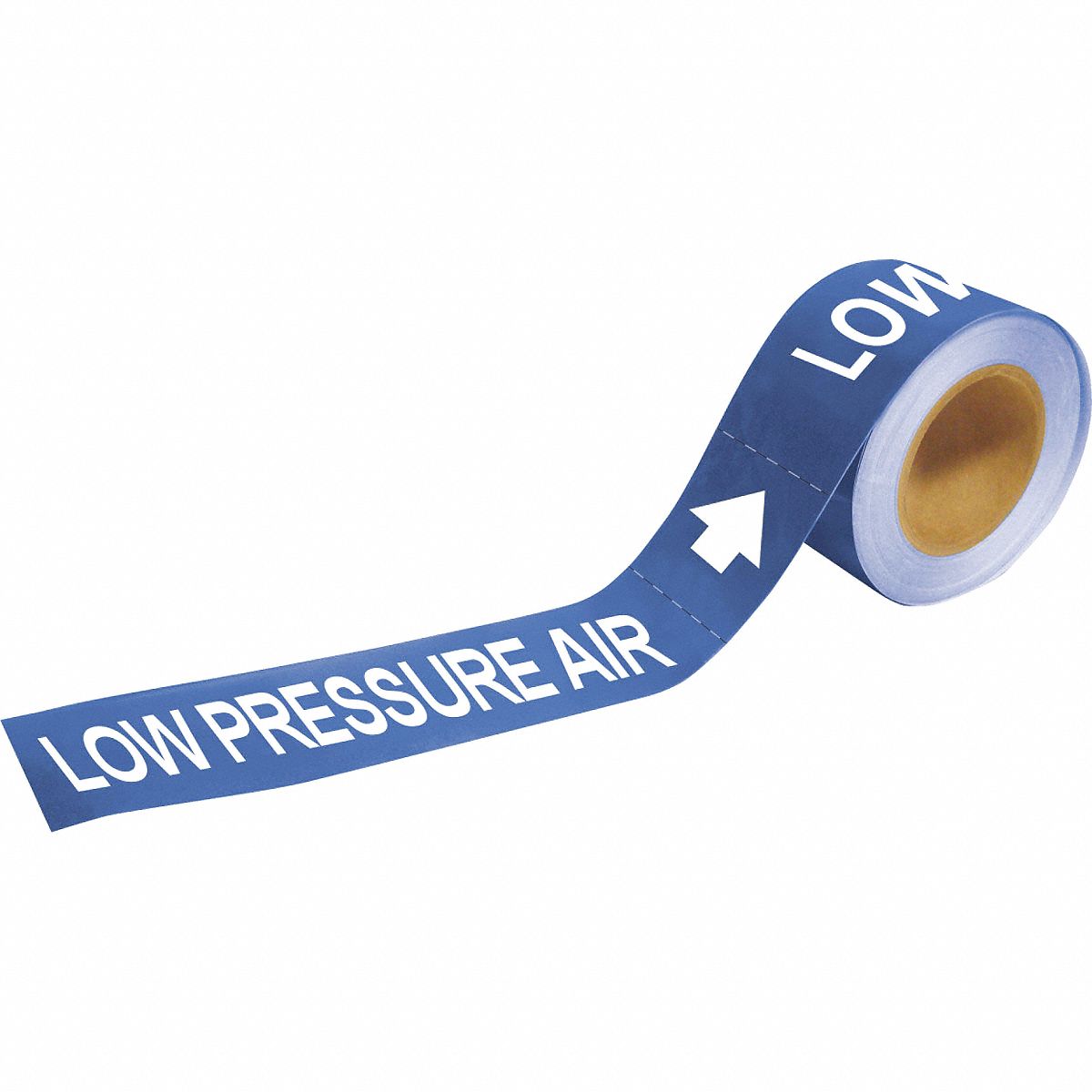 Pipe Marker: Low Pressure Air, Blue, Blue, Fits 2 1/2 to 6 in Pipe O.D., 25 Pipe Markers