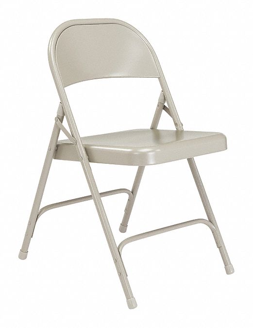 FOLDING CHAIR, STEEL, GRAY,PK4