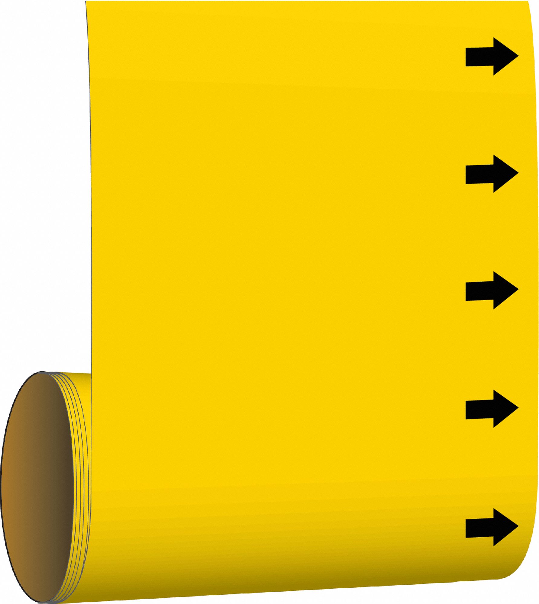 Pipe Marker: Yellow, Black, Fits 2 in and Smaller Pipe O.D., 30 Pipe Markers, With