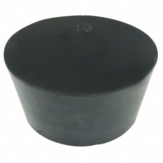 GRAINGER APPROVED Stopper, Black, 10 Stopper Size, 25 mm Neck Size