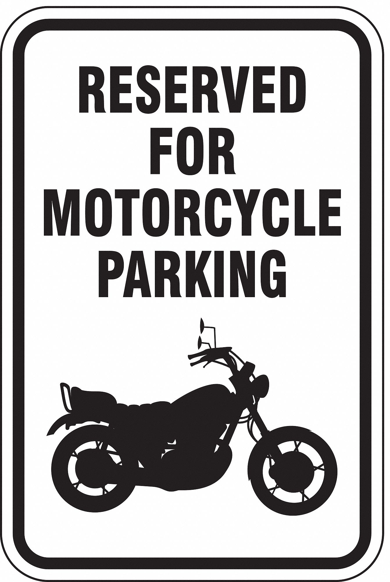 Reseverved For Motorcycle Parking Parking Sign, Sign Legend Reseverved For  Motorcycle Parking