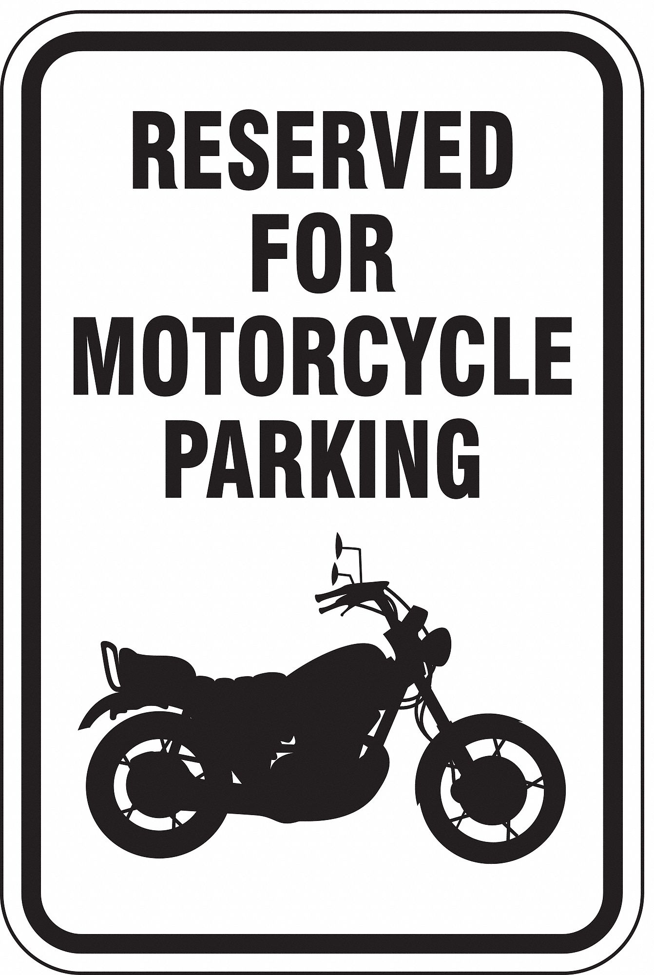 LYLE Reseverved For Motorcycle Parking Parking Sign, Sign Legend