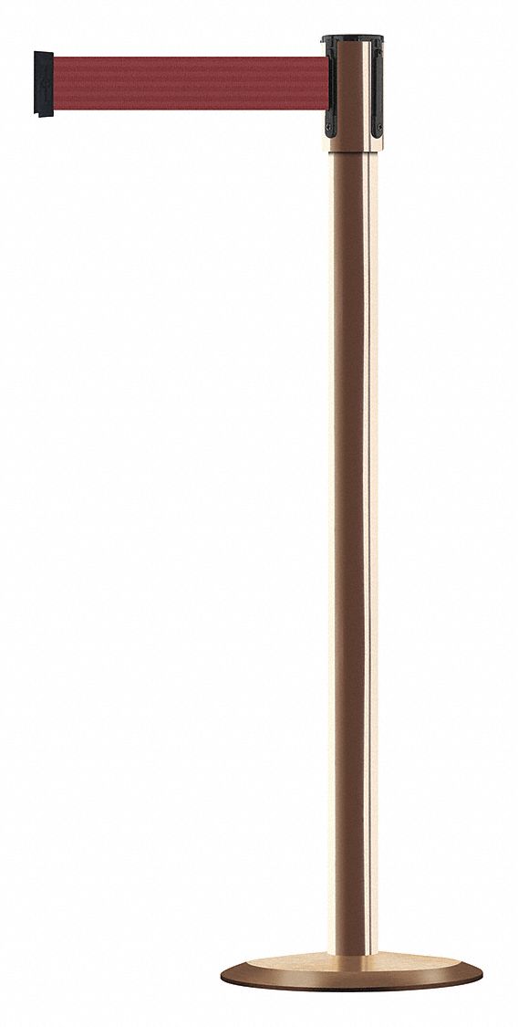 Barrier Post with Belt, Stainless Steel