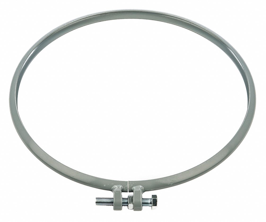 Drum Ring: 20 in Outside Dia, For 30 gal Drum Capacity, Bolt Lock, Gray