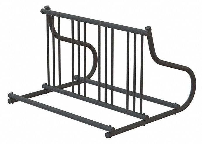 BIKE RACK,2-SIDED,8-BIKE,48 IN.,BLA
