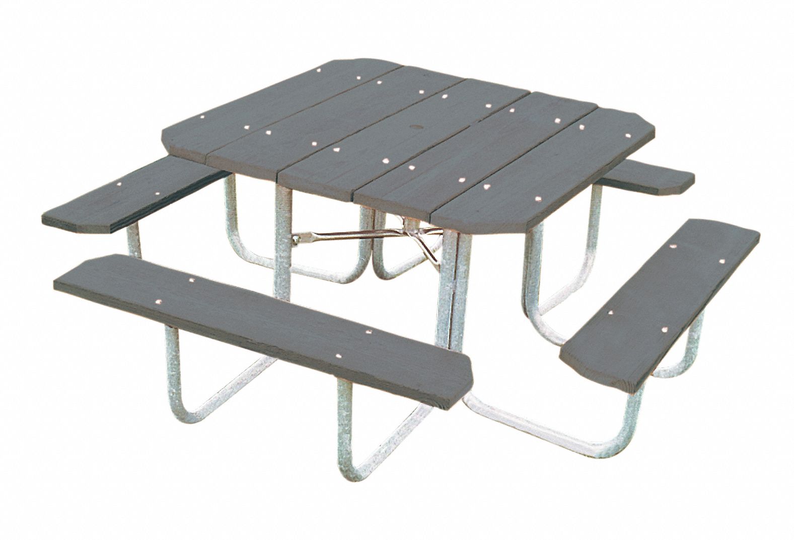 ULTRASITE, Vandal Resistant Resinwood, Gray, ADA Picnic Table 8ZA72