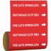 Fire Auto Sprinklers Adhesive Pipe Markers on a Roll