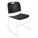 STACKING CHAIR, PLASTIC SEAT, STEEL FRAME, SEAT COLOUR BLACK, ARMLESS, CHROME, 4 PK