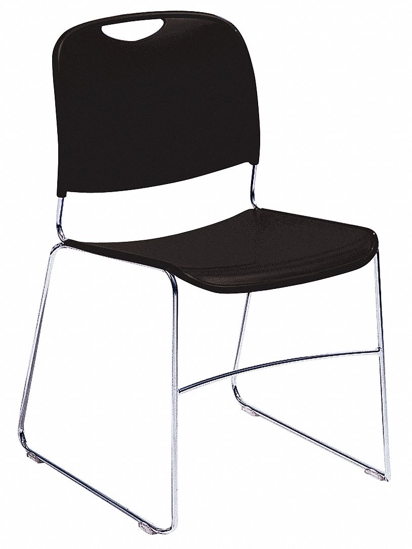 CHAIR 300LB CAP BLACK STACKING 4PK