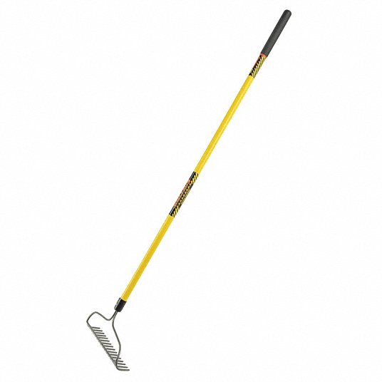 Rake: Forged, 16 1/4 in Overall Wd of Tines, 16 Tines, Fiberglass