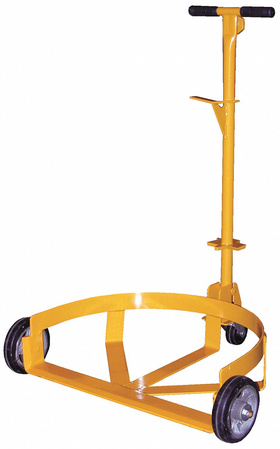 LO-PROFILE DRUM CADDY WITH BUNG WRENCH HANDLE, YELLOW, FOR USE WITH DRUM