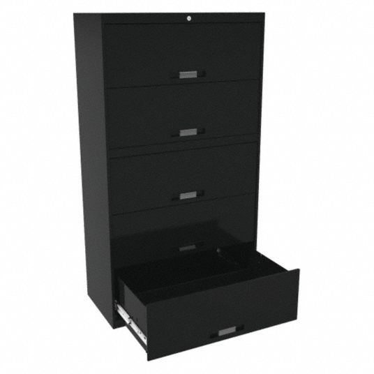 4 Solid Drawers Fronts/1 Retractable, Laterial File 36 in