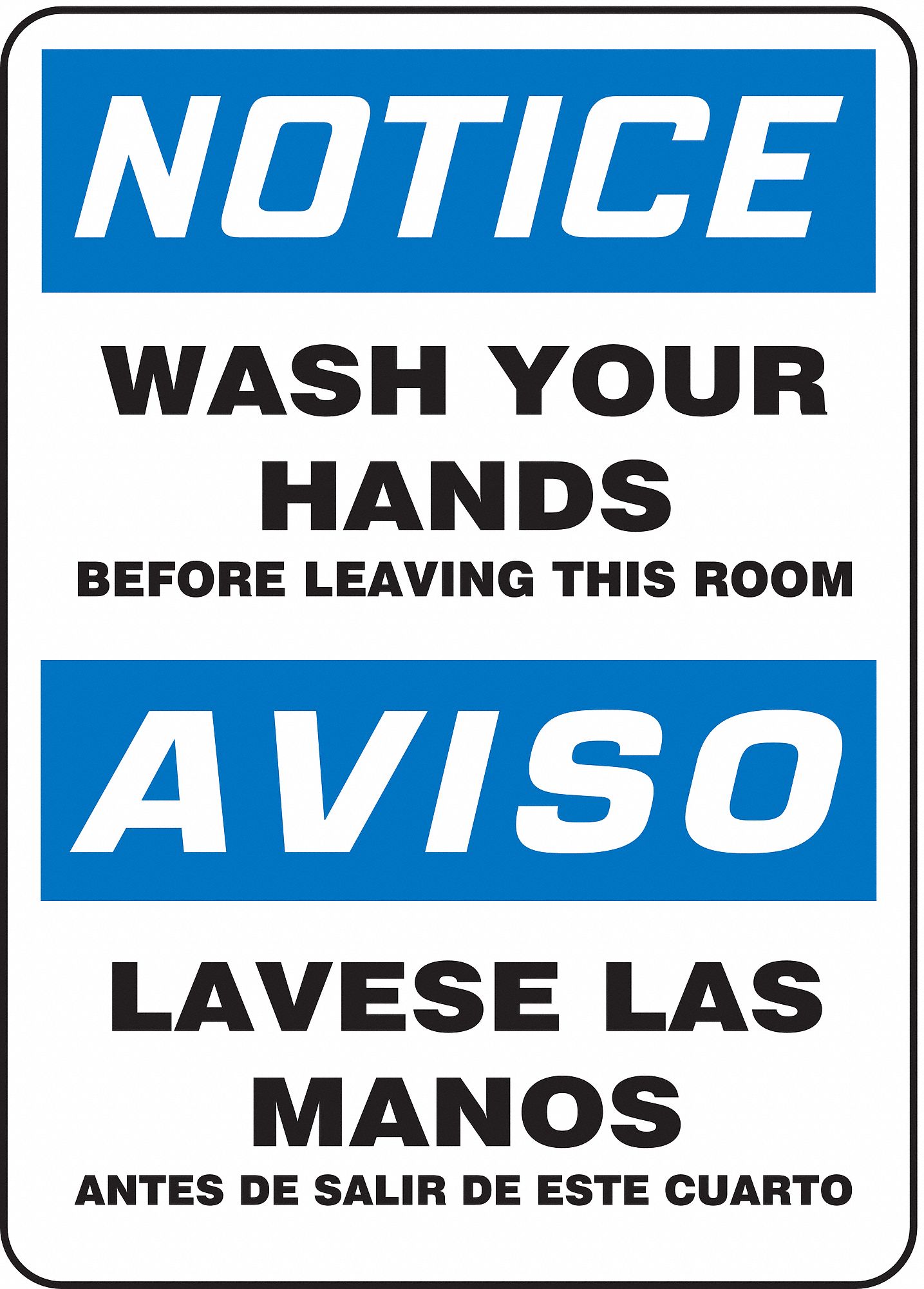 Plastic, Spanish-Bilingual Notice Sign, 10