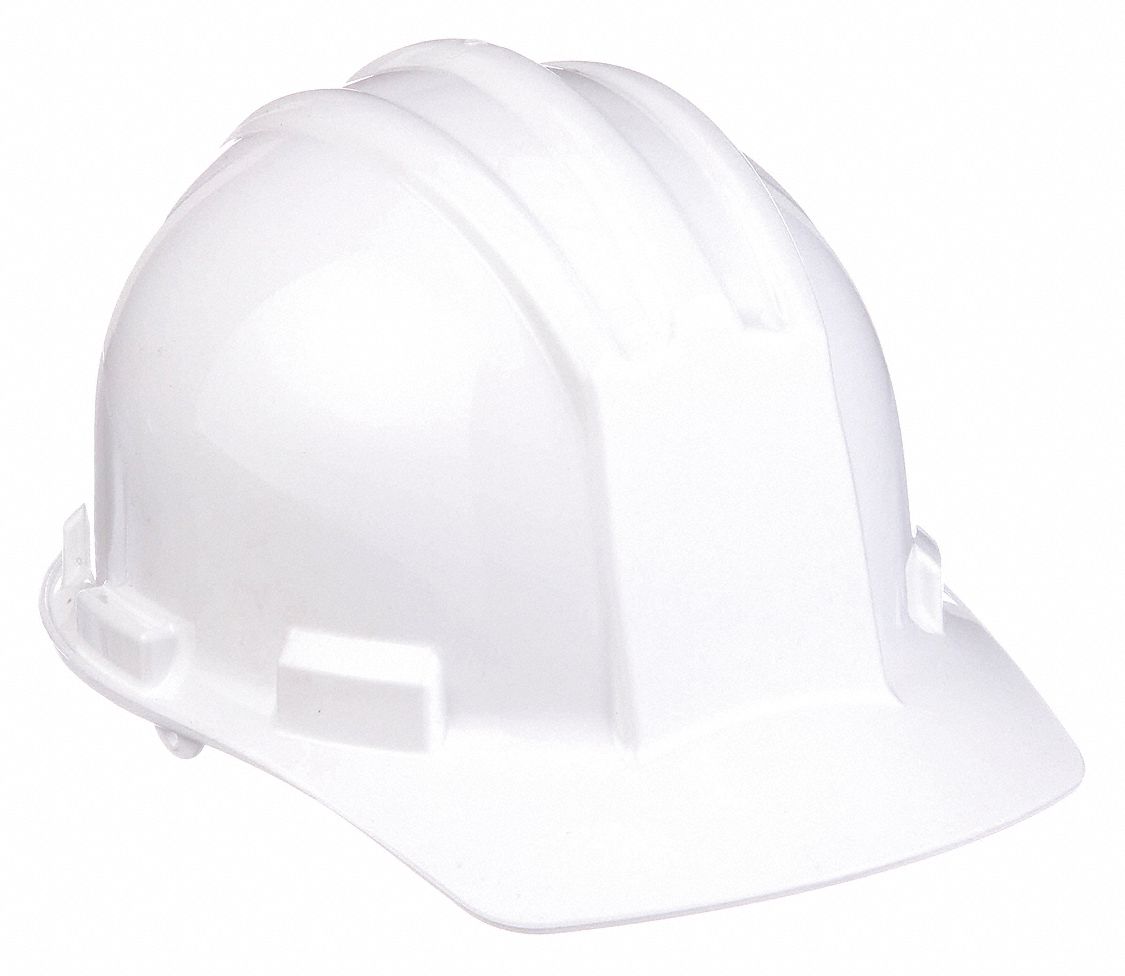 HARD HAT, CSA Z94.1-2015, TYPE 1, CLASS E/G, HDPE, 4-PT RATCHET, FRONT BRIM, WHITE