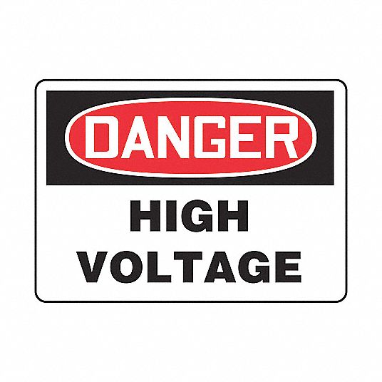 ACCUFORM Danger Sign, High Voltage, Header Danger, Rectangle, 10 in ...