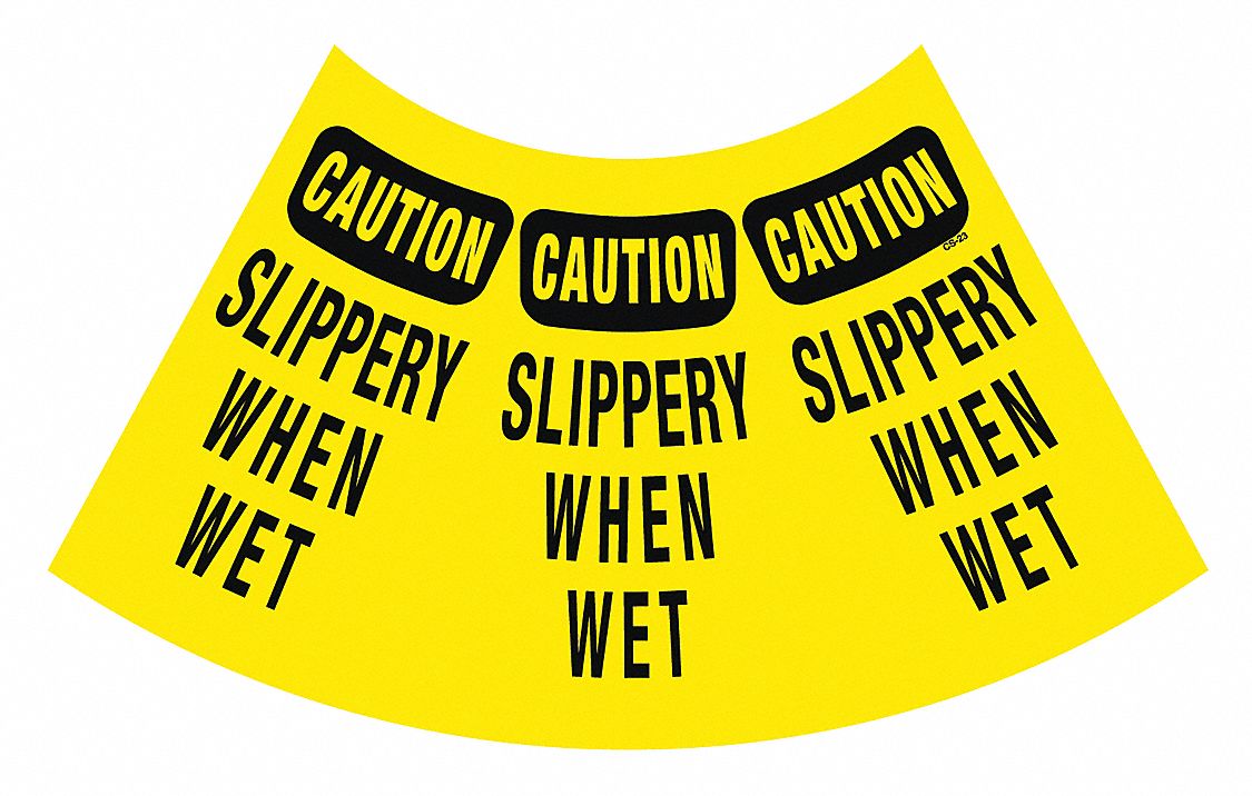 Traffic Cone Collar,  Yellow,  Legend Slippery When Wet,  10 1/2 in Height,  0.5 lb Weight