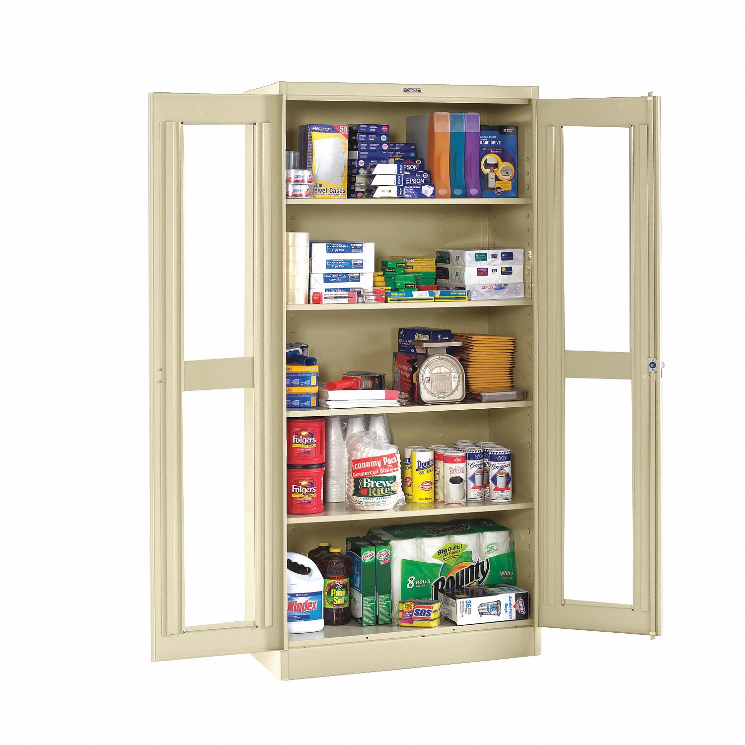 STORAGE CABINET, BEIGE, 18 IN D X 36 IN W X 78 IN H