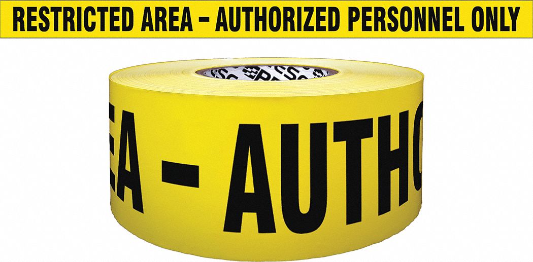 Barricade Tape Yellow 500 ft L 3 in