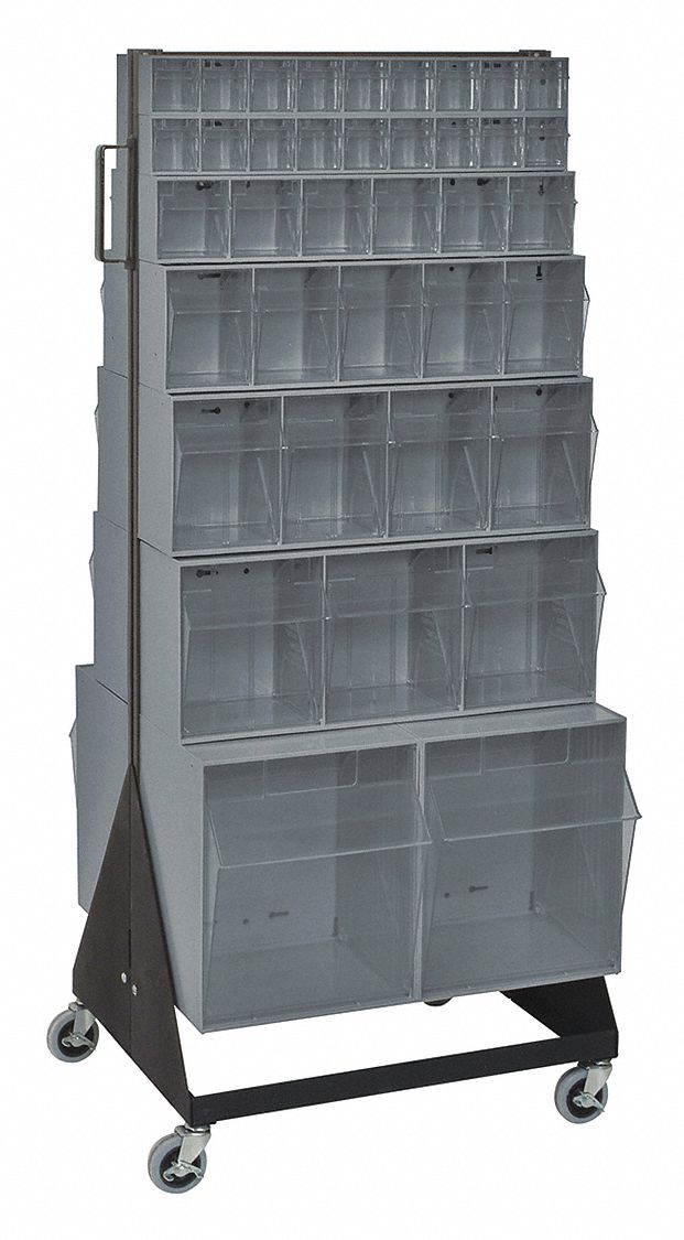 QUANTUM STORAGE SYSTEMS Mobile Double Sided Tip Out Bin Rack, Number of