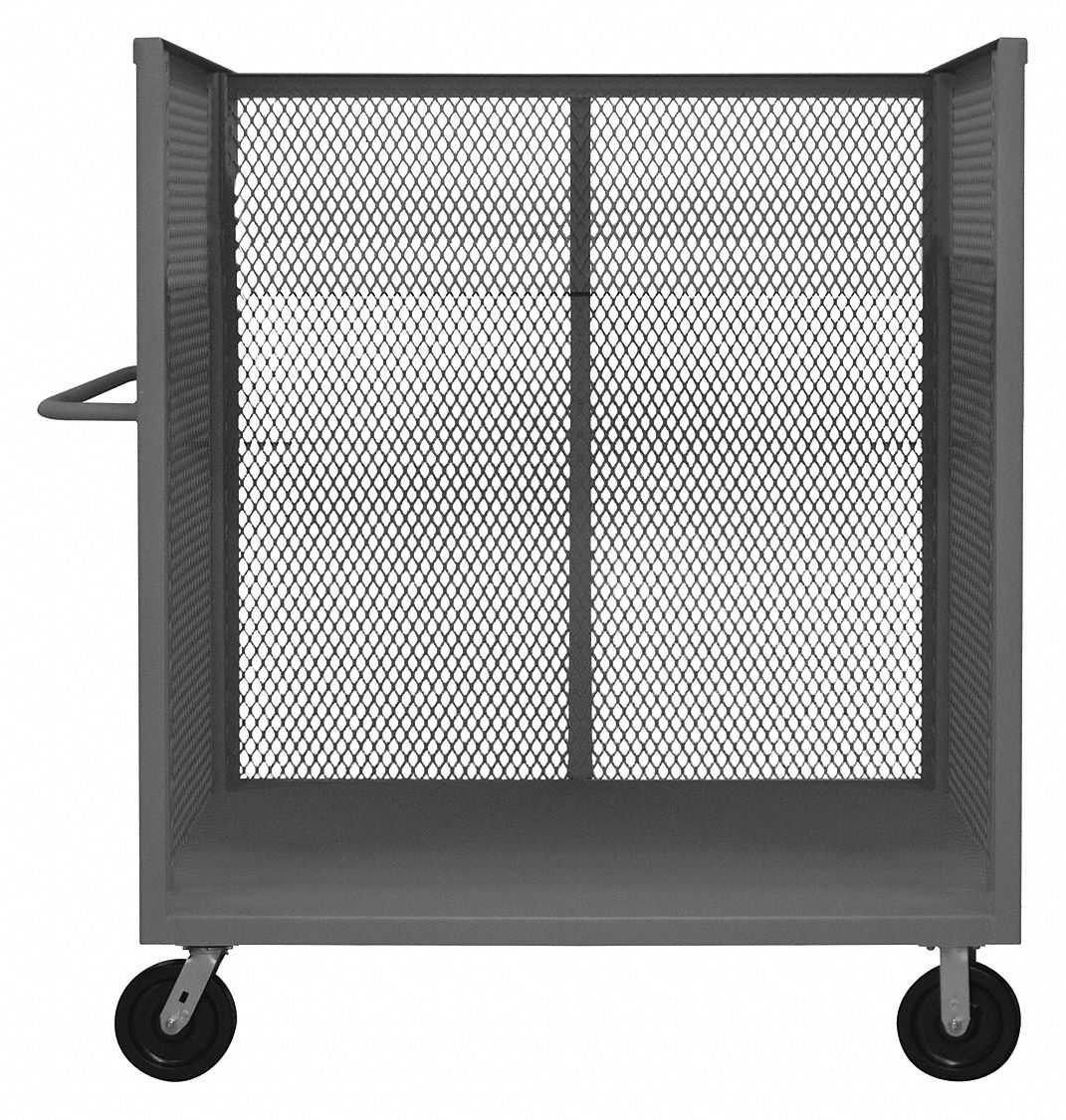 MESH METAL TRUCK,2000 LB CAP,STEEL,GREY