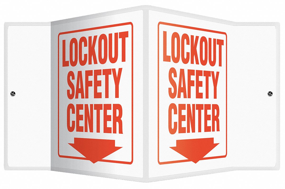 Lockout Sign,6 x 8-1/2In,R/WHT,ACRYL